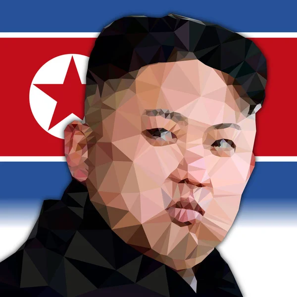 Kim Jong-un Nordkorea president porträtt, grafisk utarbetandet — Stock vektor