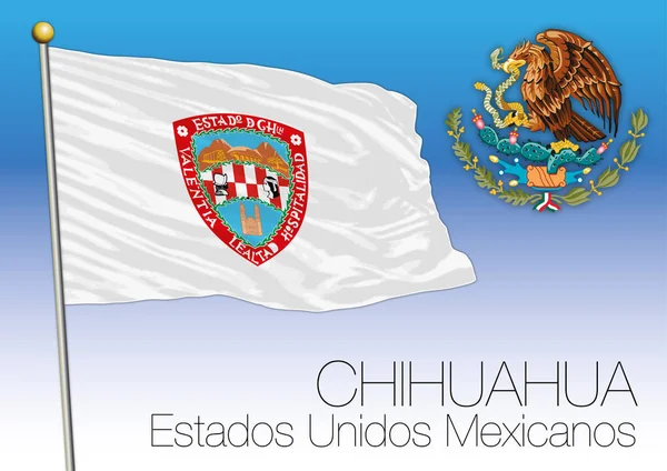 Bandera regional de Chihuahua, Estados Unidos Mexicanos, México — Archivo Imágenes Vectoriales