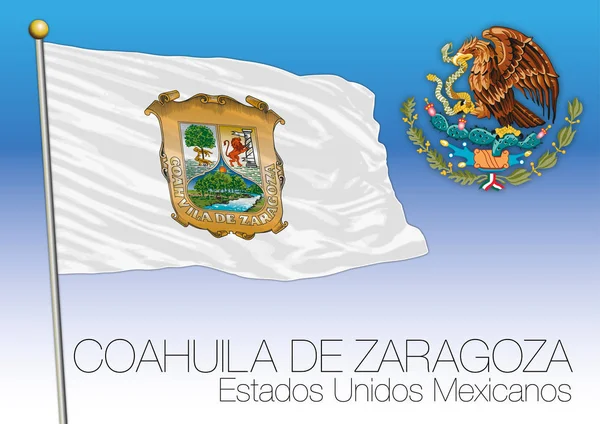 Bandera regional de Coahuila, Estados Unidos Mexicanos, México — Vector de stock