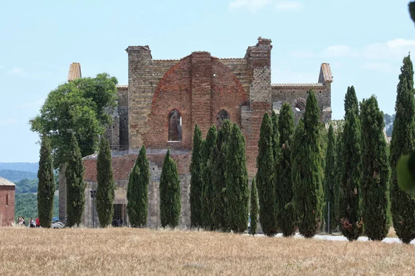 San Galgano opatství, Toskánsko, Itálie — Stock fotografie