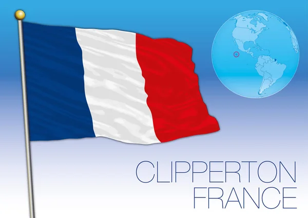 Clipperton Island Flag, Frankrijk — Stockvector