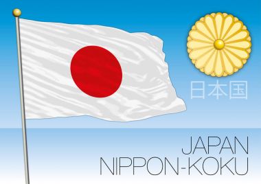 Japonya bayrak ve silah kat