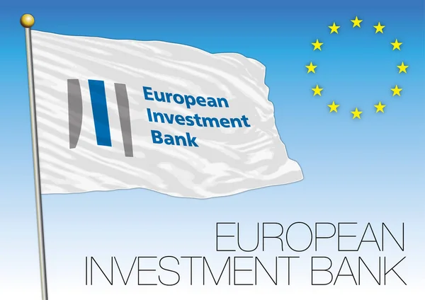 欧州投資銀行旗、欧州連合 — ストックベクタ