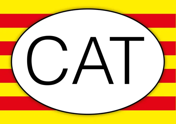 Catalunha oval placa de carro internacional — Vetor de Stock