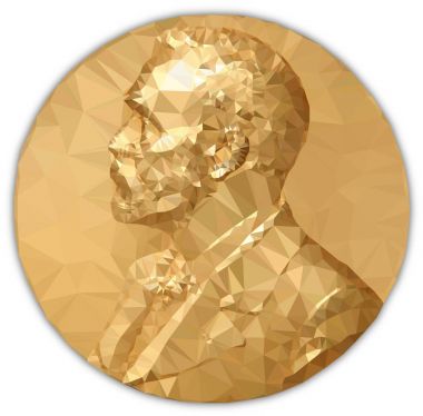 Gold Medal Nobel prize, graphics  elaboration to polygons clipart