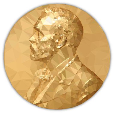 Gold Medal Nobel prize, graphics  elaboration to polygons clipart