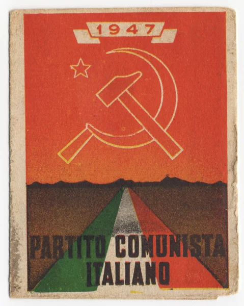 イタリア共産党カード、Pci、ヴィンテージ 1947 年歴史的文書 — ストック写真