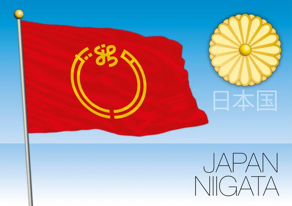 Vlag van de prefectuur Niigata, Japan — Stockvector