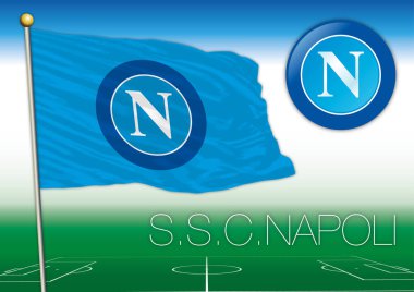 Napoli Ssc futbol kulübü bayrak ve mühür