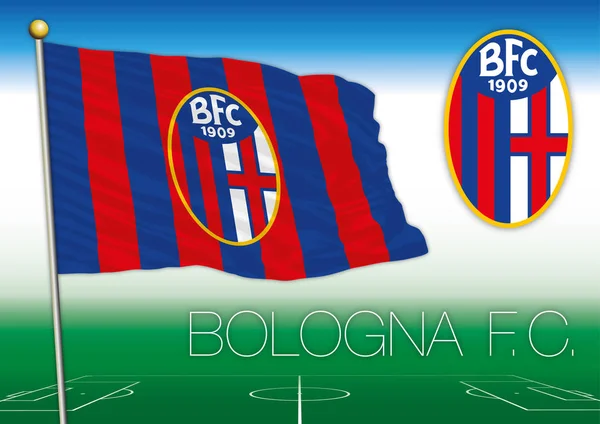 Bologna Fc zászló és pecsét, Olaszország — Stock Vector