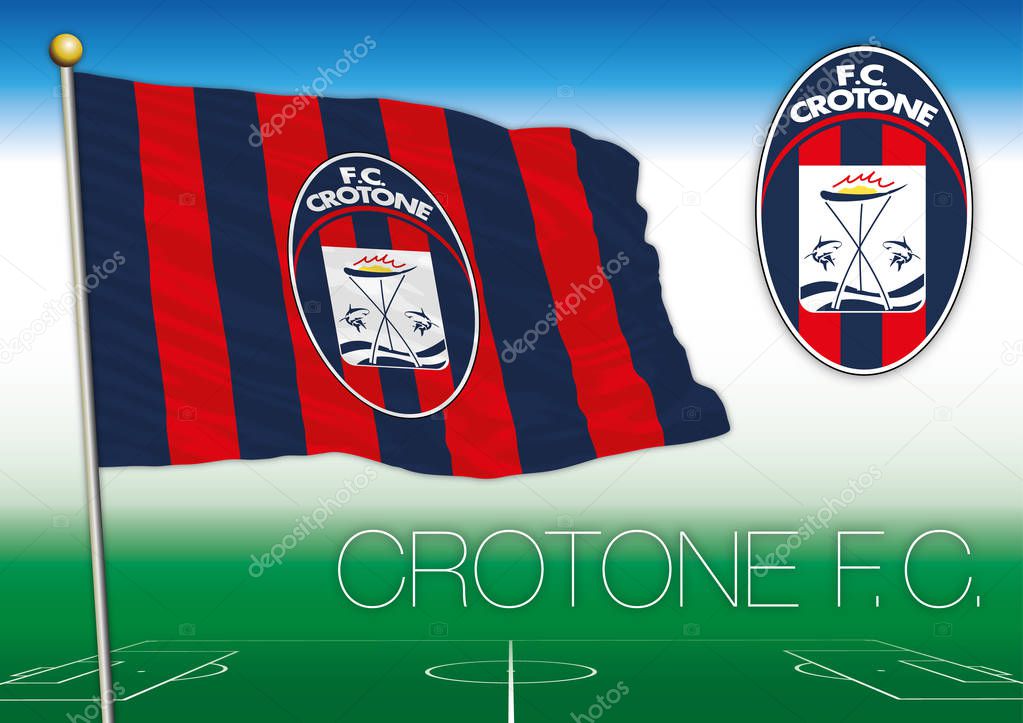 CROTONE, ITALY, YEAR 2017 - Serie A football championship, 2017 flag of the Crotone team