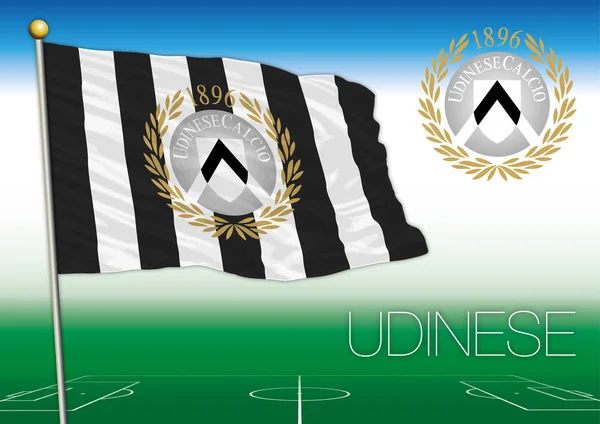 Прапор Udinese ФК і логотип, Італія — стоковий вектор