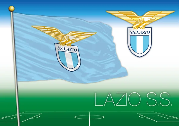 Lazio Ss vlajku a logo, Itálie — Stockový vektor