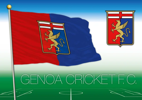 Cenova kriket Fc bayrak ve logosu, İtalya — Stok Vektör
