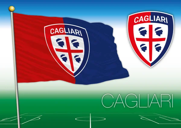 Drapeau et logo Cagliari FC, Italie — Image vectorielle