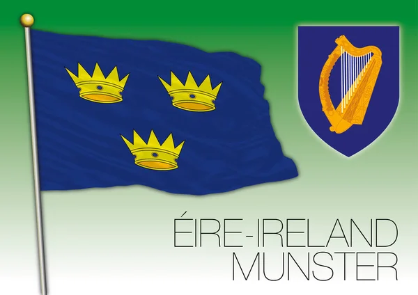 Münster regionale Flagge, eire, irland — Stockvektor
