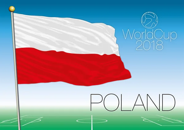 Polen flagga, VM 2018 — Stock vektor