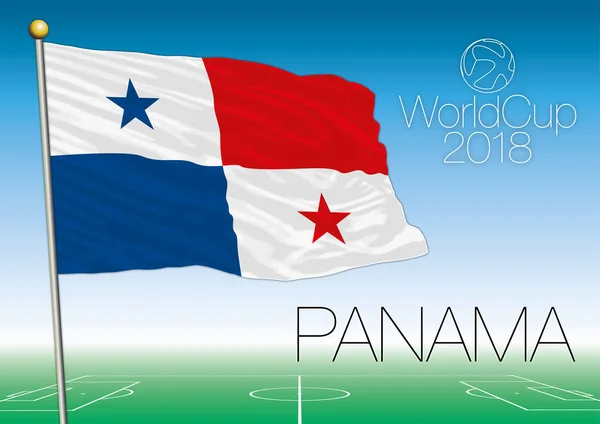Panama vlajky, mistrovství světa ve fotbale 2018 — Stockový vektor