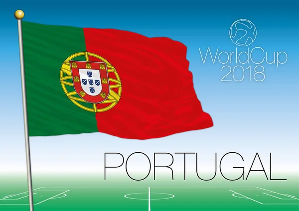 Portogallo bandiera, Coppa del Mondo 2018 — Vettoriale Stock