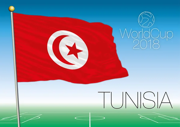Tunesienfahne, weltmeisterschaft 2018 — Stockvektor
