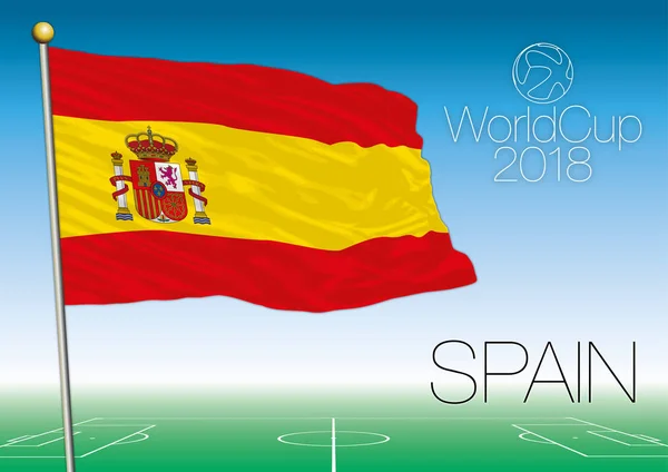 Vlajka Španělsko, mistrovství světa ve fotbale 2018 — Stockový vektor