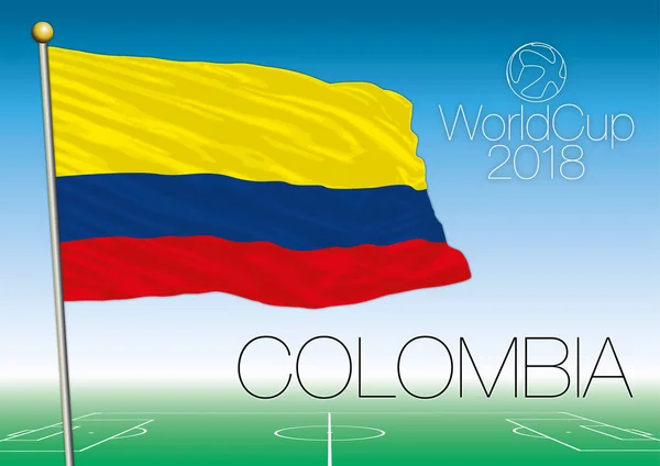 Bandiera Colombia, Coppa del Mondo 2018 — Vettoriale Stock