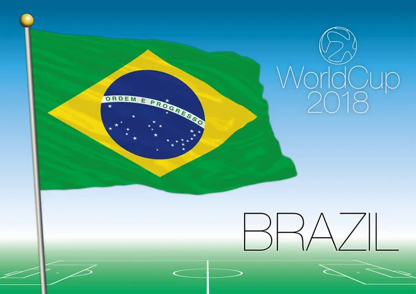 Vlag van Brazilië, het WK 2018 — Stockvector