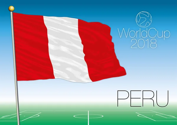 Vlajka Peru, mistrovství světa ve fotbale 2018 — Stockový vektor
