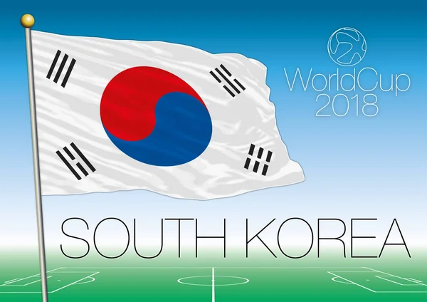 Flagge Südkoreas, WM 2018 — Stockvektor