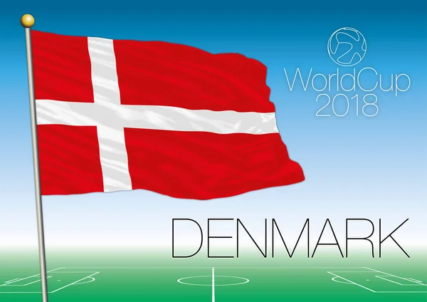 Danmark flagga, VM 2018 — Stock vektor