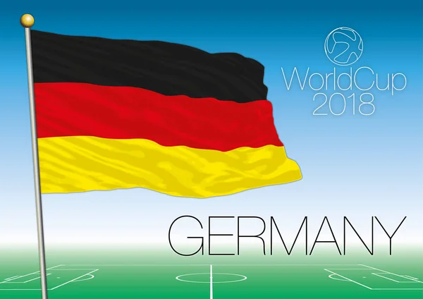 Vlajka Německo, mistrovství světa ve fotbale 2018 — Stockový vektor