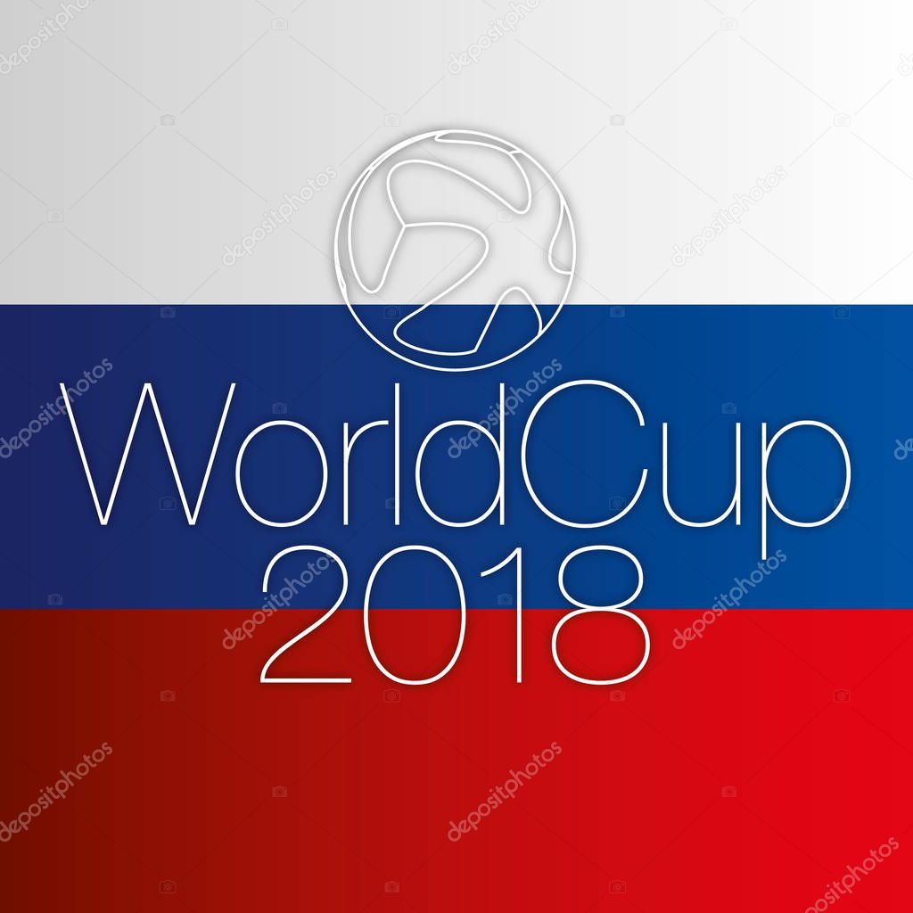 Russia flag, 2018 World Cup, vector illustration