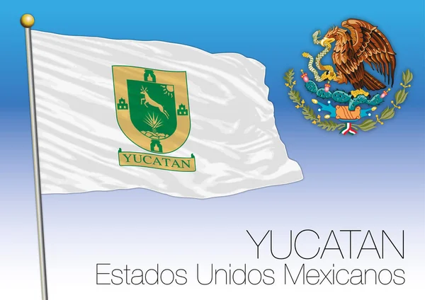 미국 멕시코, 멕시코, 유카탄 지역 깃발 — 스톡 벡터