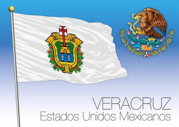 Bandeira regional de Veracruz, Estados Unidos Mexicanos, México — Vetor de Stock