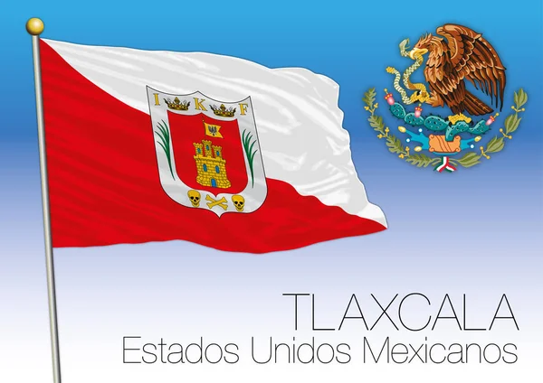 Bandeira regional de Tlaxcala, Estados Unidos Mexicanos, México — Vetor de Stock