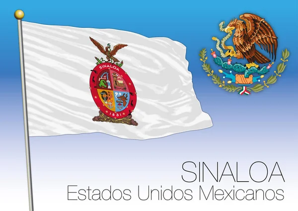 Sinaloa 지역 플래그, 멕시코 미국, 멕시코 — 스톡 벡터