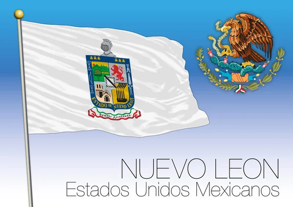 Bandera Regional Nuevo León Estados Unidos Mexicanos México — Archivo Imágenes Vectoriales