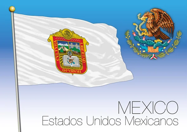 Флаг Мексики Estados Unidos Mexicanos Мексика — стоковый вектор
