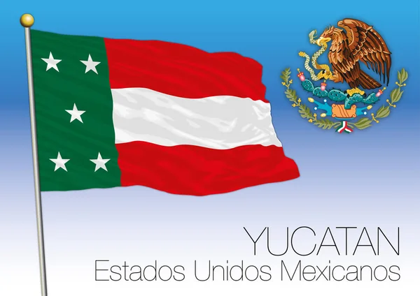 Yukatan Regionale Flagge Vereinigte Mexikanische Staaten Mexiko — Stockvektor