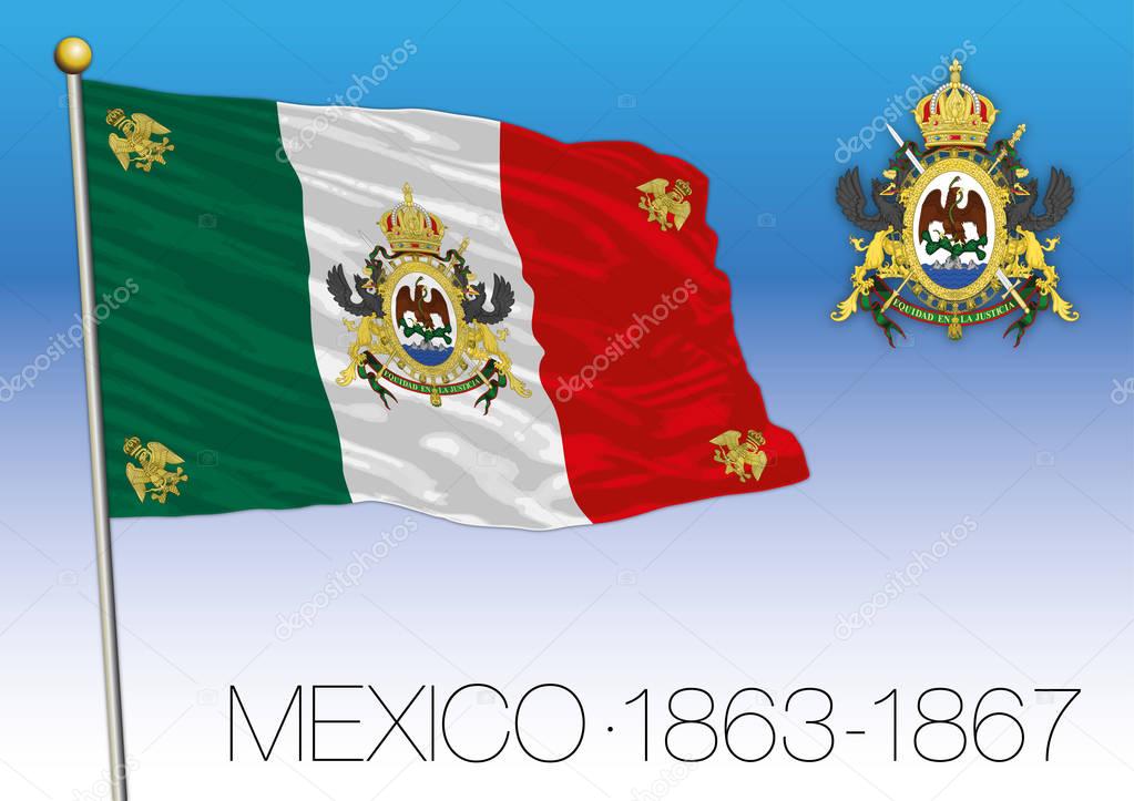 Empire of Mexico, historical flag 1863-1867, Mexico