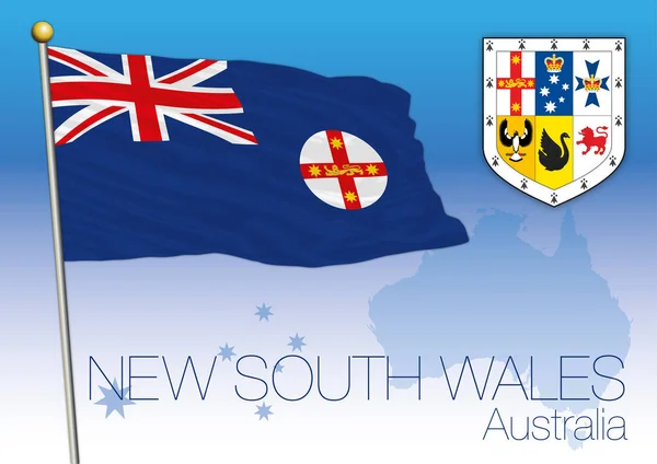 Nueva Gales Del Sur Bandera Del Estado Territorio Australia — Vector de stock