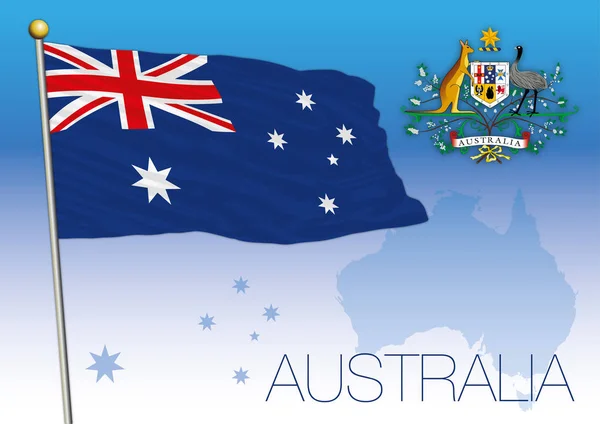 Australia Bandera Del Escudo Armas Estatal — Vector de stock