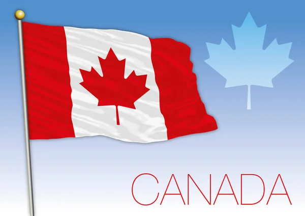 Bandera Canadá Con Símbolo Hoja Arce Canadá — Vector de stock