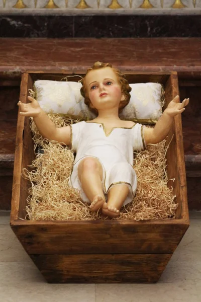 Estatuilla Del Niño Jesús Belén Tradicional — Foto de Stock