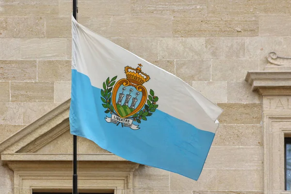 Repubblica San Marino Bandiera Ufficiale Nazionale Del Paese San Marino — Foto Stock
