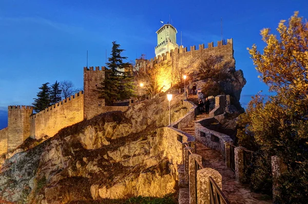 San Marino Republiek Guaita Toren Avond Monument Van Stad — Stockfoto