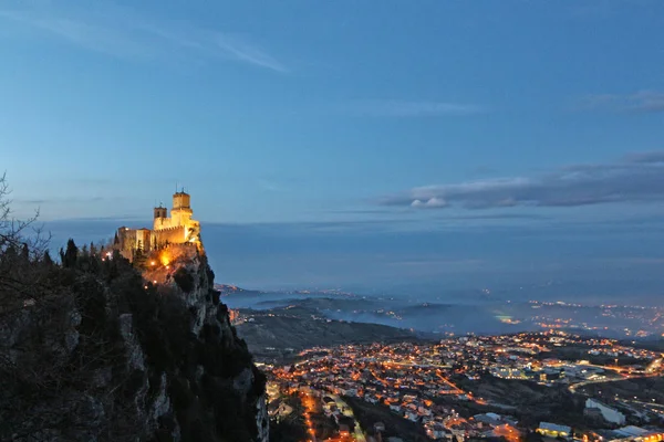 San Marino Republic Guaita Tower Evening Monument City — Stock Photo, Image
