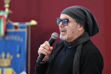 Modena, İtalya - 17 Ocak 2018 - müzisyen Vasco Rossi Modena Fahri vatandaşlık veriyor