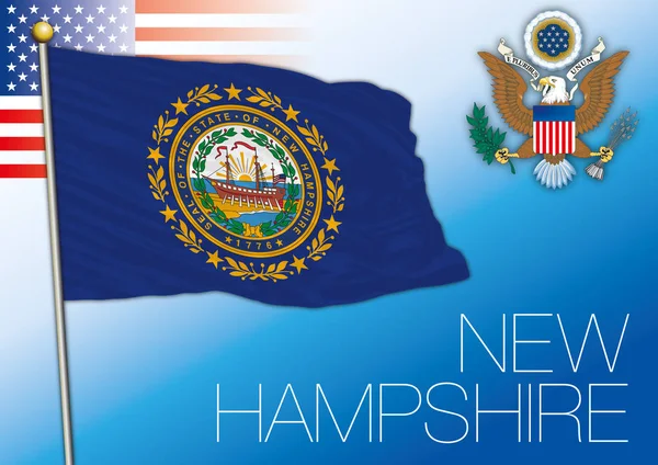 New Hampshire Federala Statliga Flagga Förenta Staterna — Stock vektor