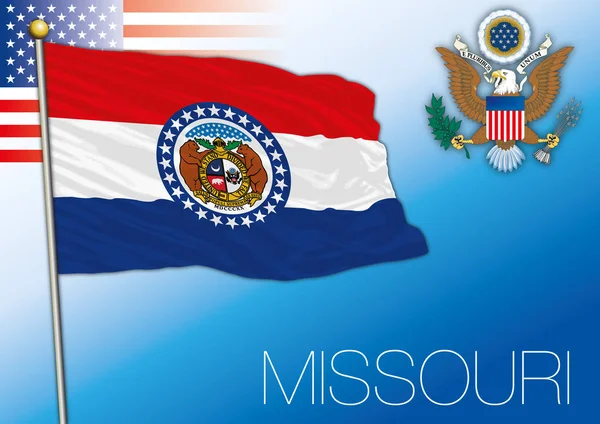 Missouri Bandeira Estado Federal Estados Unidos —  Vetores de Stock